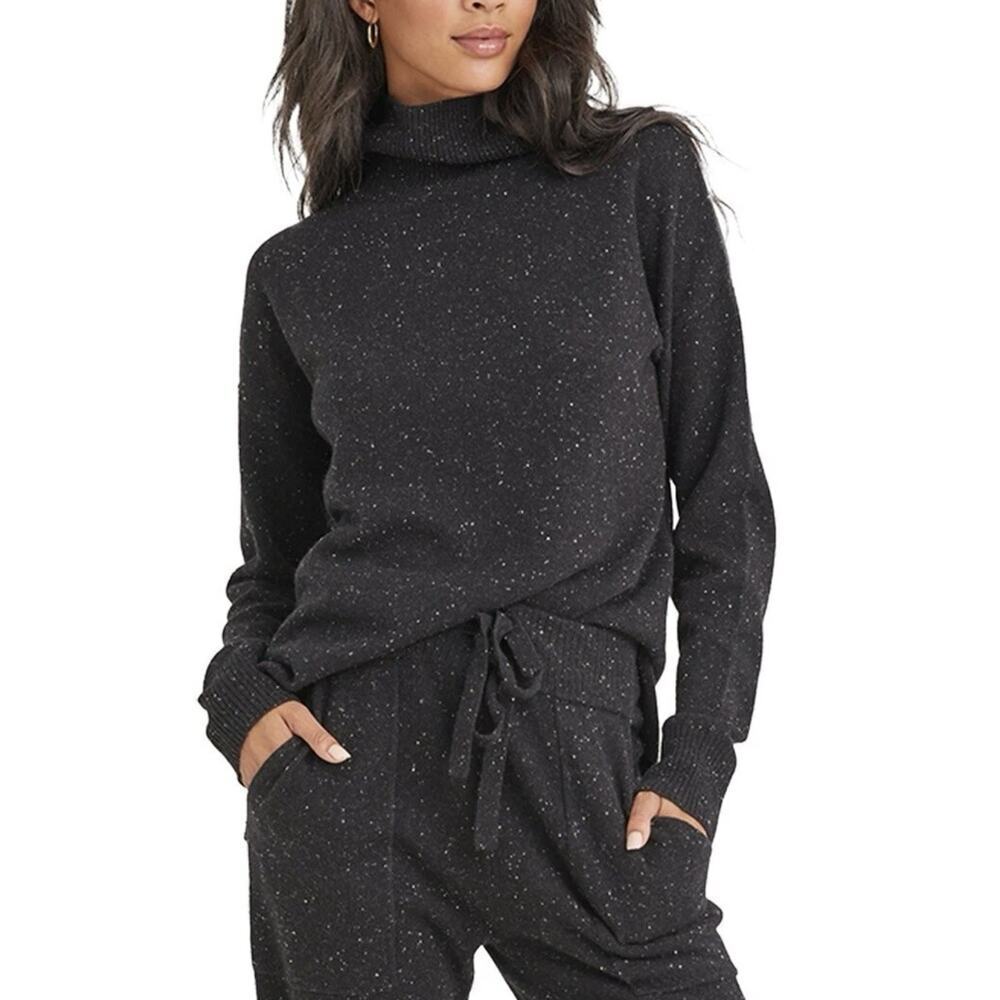 Bella Dahl Black Cashmere Speckled Turtleneck‎ Sweater Size Women’s XS